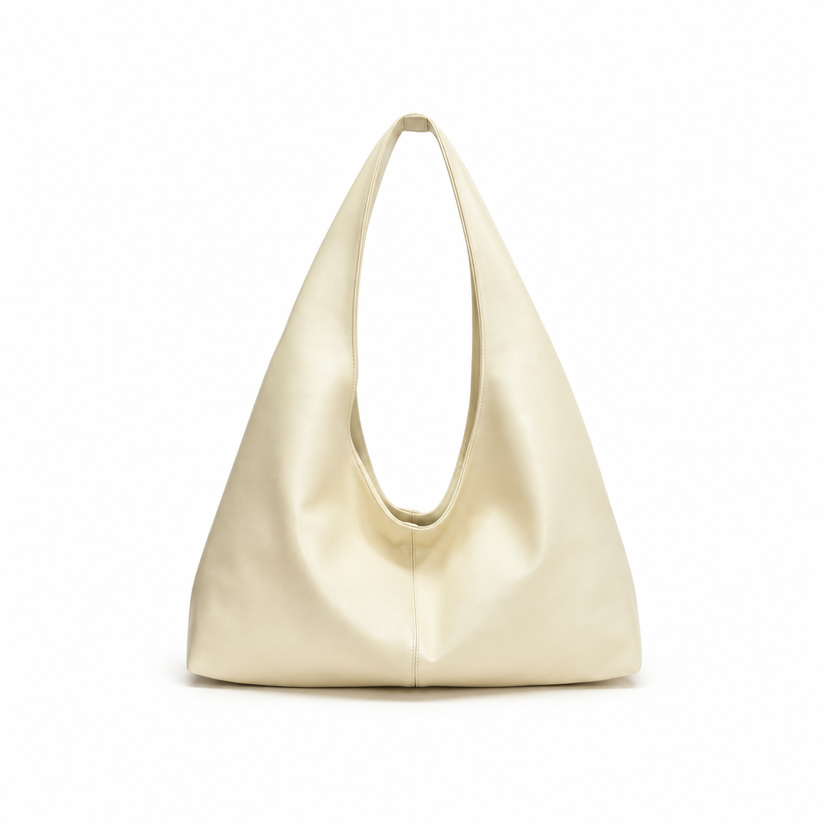 Cream Soft Slouchy Hobo Shoulder Bag