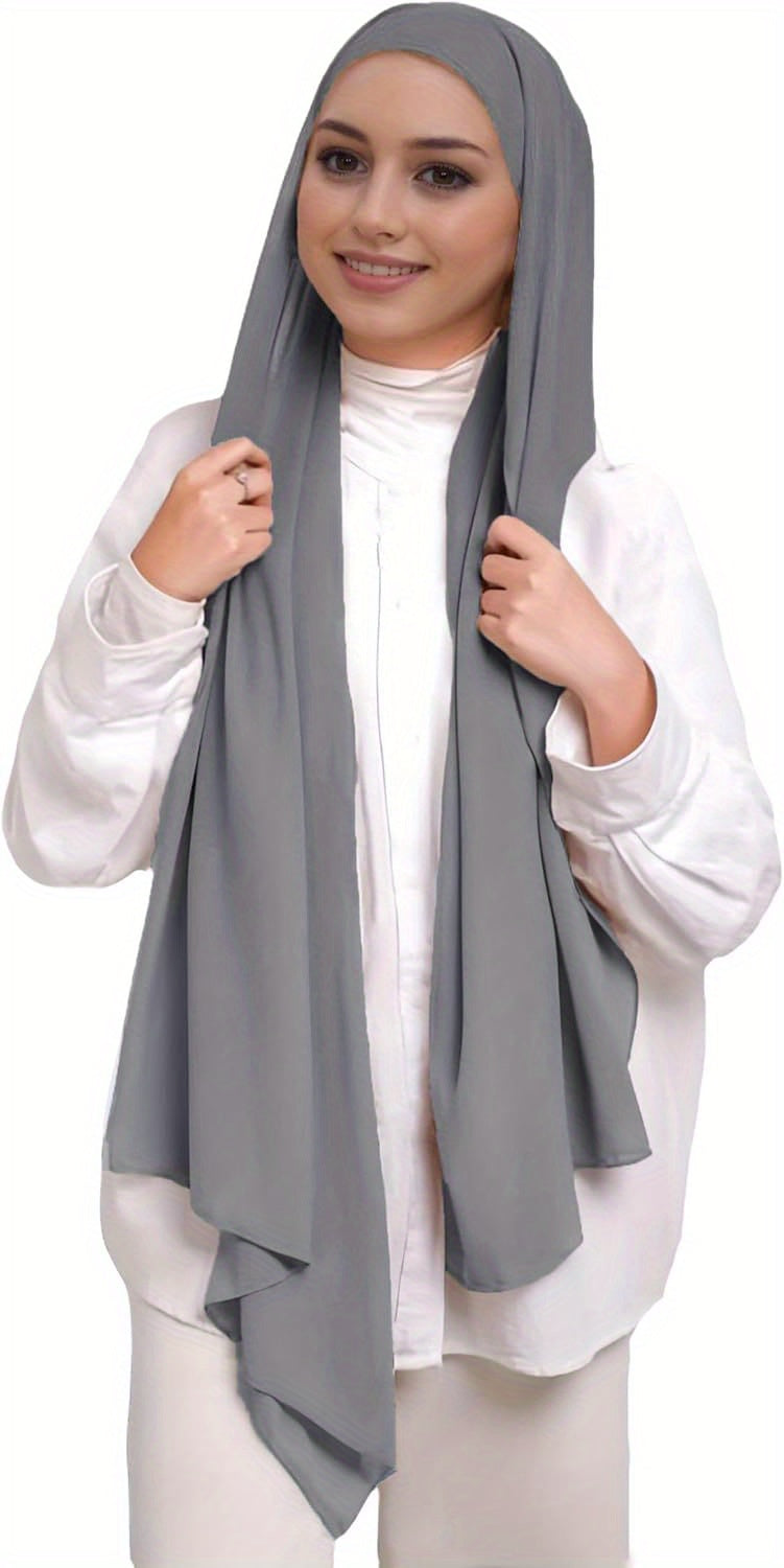 Instant Hijab Khimar Abaya - Elegant Islamic Prayer Veil with Tie Back Undercap, Lightweight Chiffon Fabric for Women, Quick Setup Modest Clothing for Travel, Work, Everyday