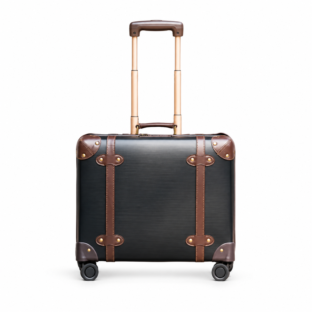 Vintage Black Trolley Case With Brown