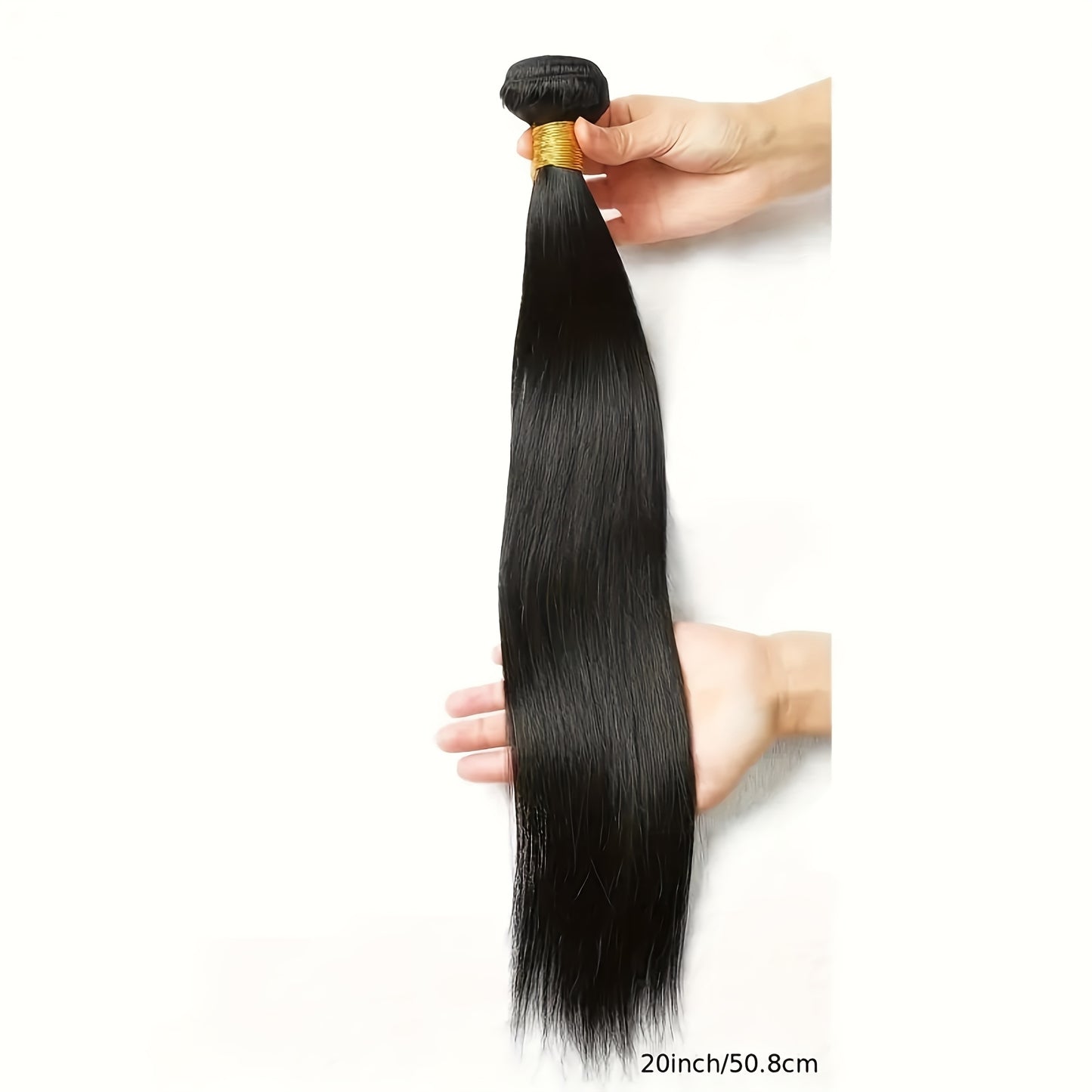 Three Bundles of Brazilian Straight Hair Made from 100% Unprocessed Human Hair, Featuring Double Wefts. These Virgin Straight Hair Extensions Are Designed for Women