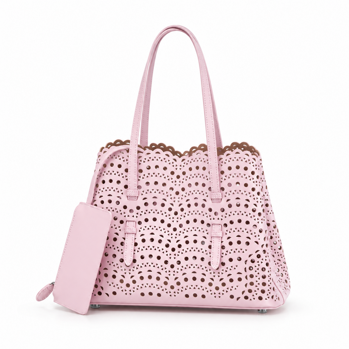 Blush Pink Laser Cut Tote Handbag