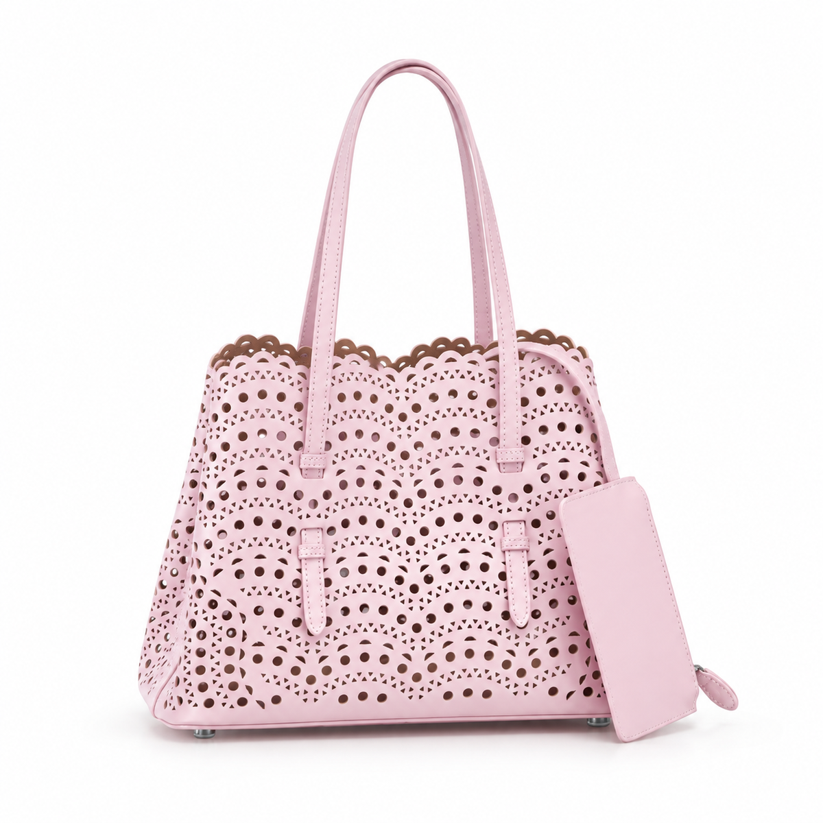Blush Pink Laser Cut Tote Handbag