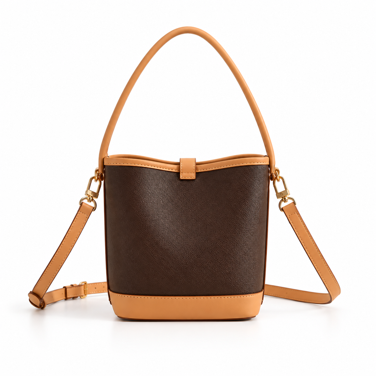 Elegant Two Tone Bucket Shoulder Bag