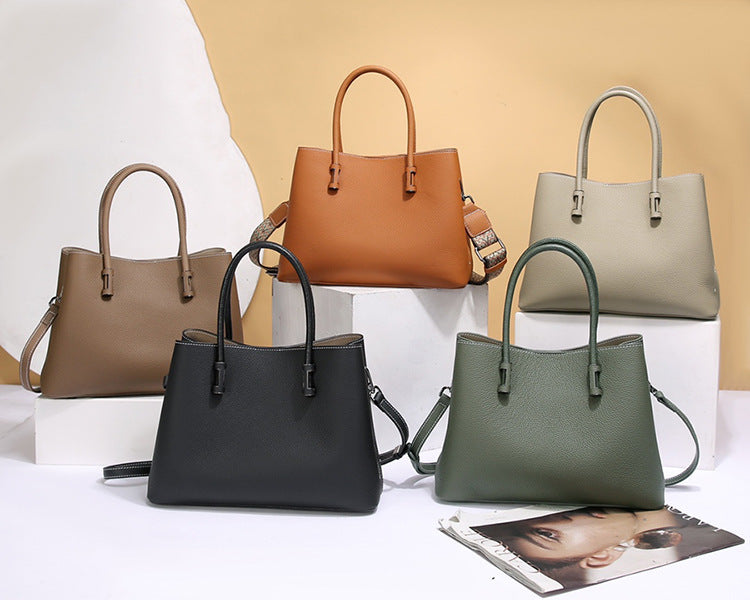 Genuine Leather Women's Tote Bag, Top Layer Cow Genuine Leather Commuting Handbag, Large Capacity Work Bag, Lightweight Durable Women's Bag