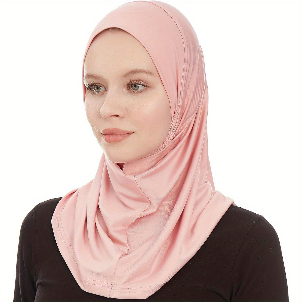 Elegant Pink Amira Hijab for Women - Soft, One-Piece Jersey Scarf with Ruffled Edges, Perfect for Casual or Formal Outfits, Hand Wash Only, Casual Headscarf | Ruffled Hijab