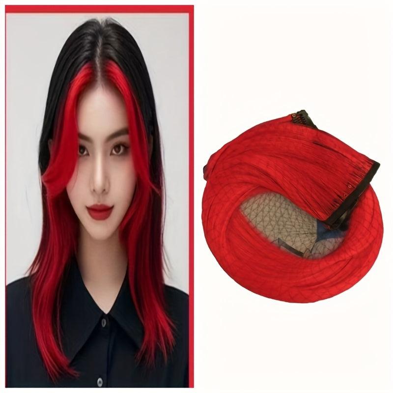 Surprisingly Colorful Hair Patches, Simple and Easy to Operate Straight Clip Style Hair Tie, Naturally Increasing Hair Volume, 20 Inches Long with 8 Color Options, Suitable for Daily Dressing