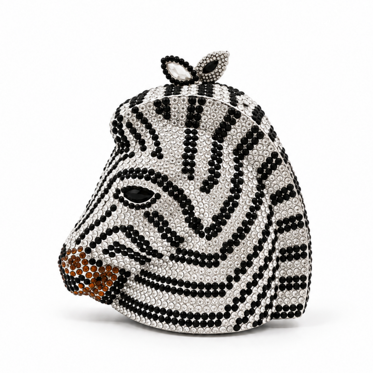 Crystal Zebra Statement Luxury Evening Clutch