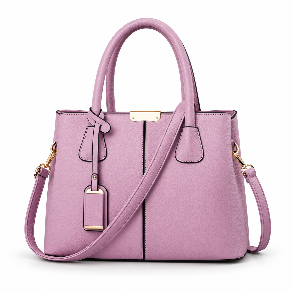 Elegant Lilac Textured Tote Shoulder Bag