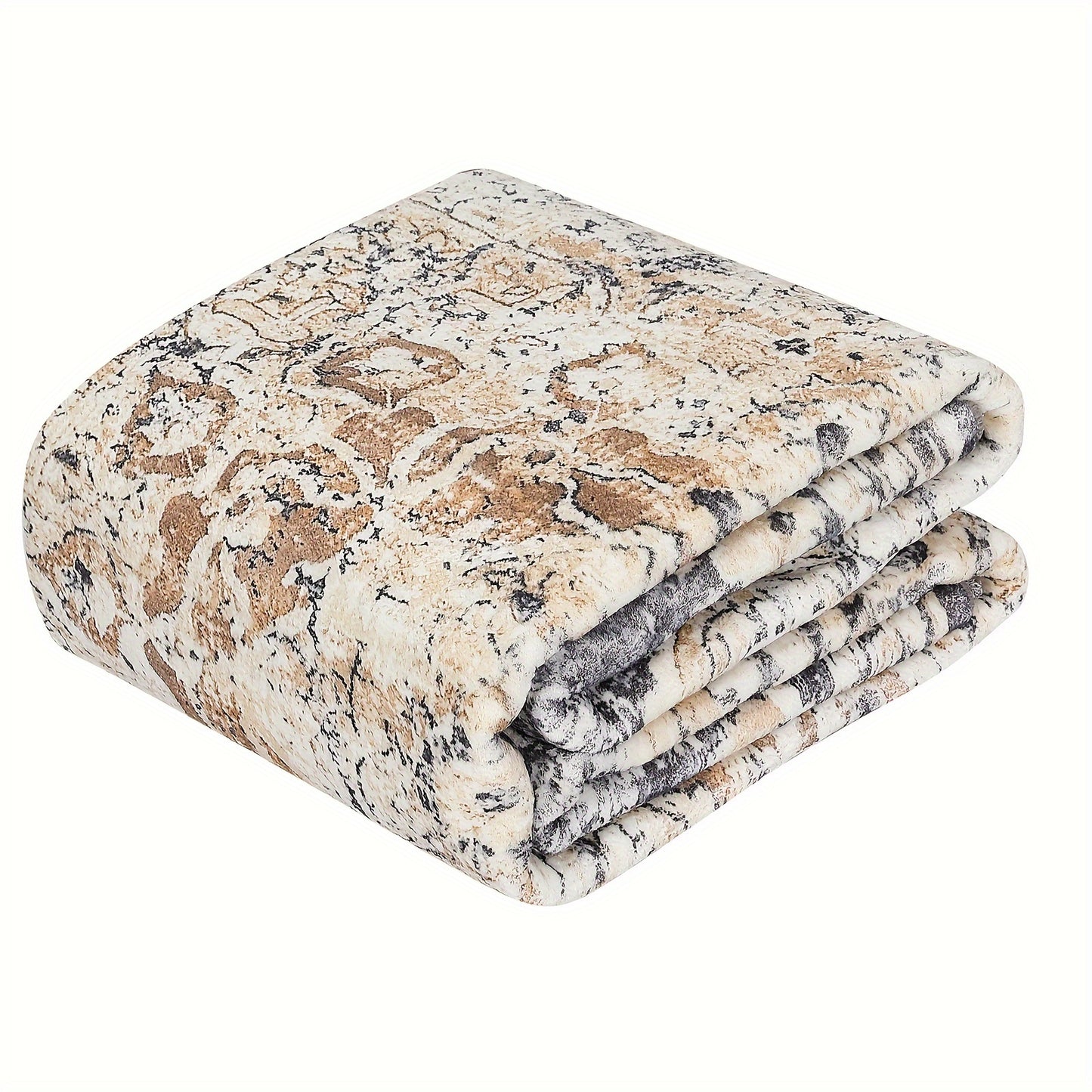 Oriental Medallion Printed Medium Area Rug, Low Profile Pile Rubber Backing Indoor Vintage Rugs, Ideal for Living Room Dining Room Bedroom Office, Beige