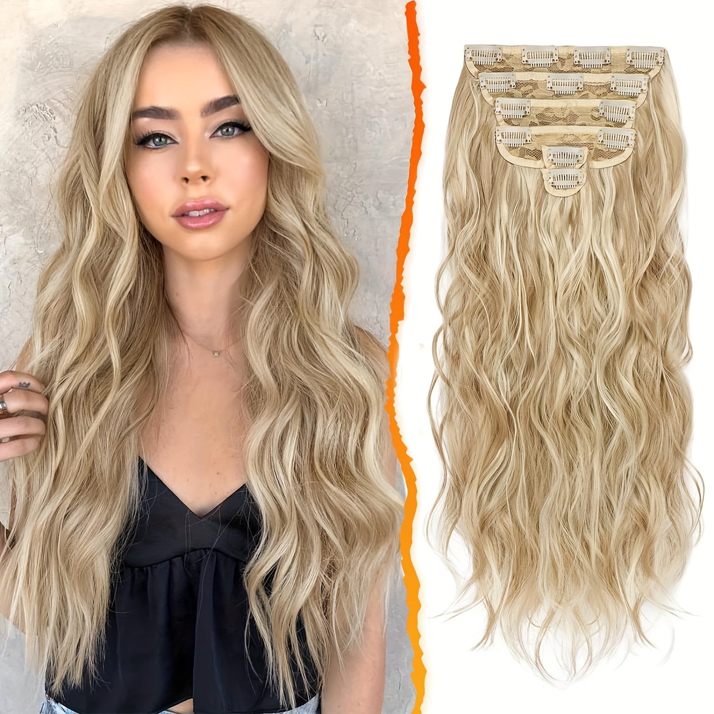 20 Inch Wavy Clip In Hair Extensions For Women