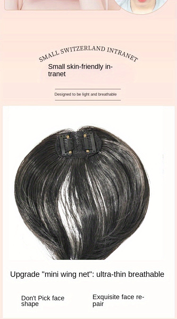 Women's 360° Coverage Synthetic Hairpiece with Middle Part Eight-Character Bangs