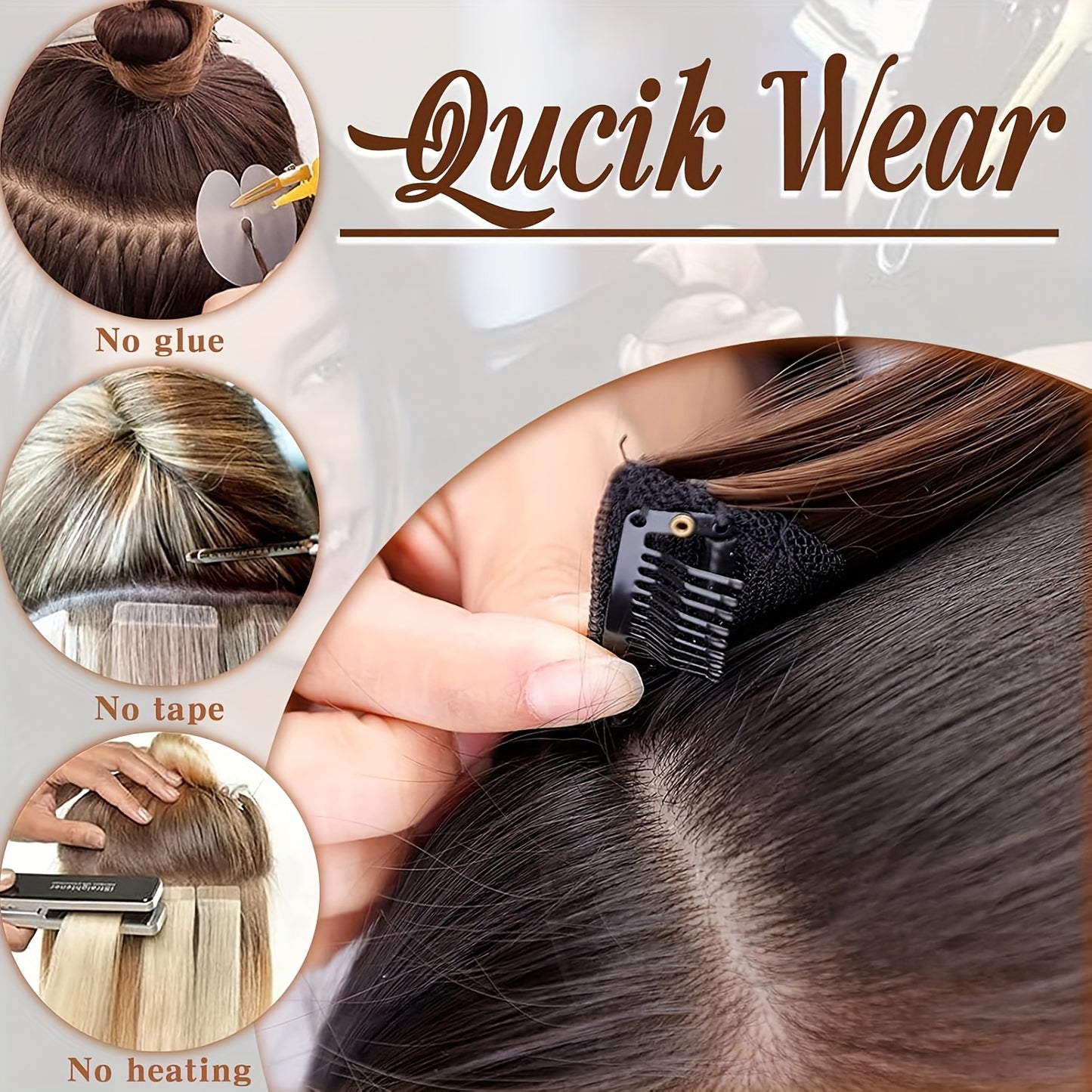 4pcs Clip In Hair Extensions, Long Wavy Synthetic Hair Extension Clip In, 20 Inches Synthetic Soft And Natural Thick Hair Pieces