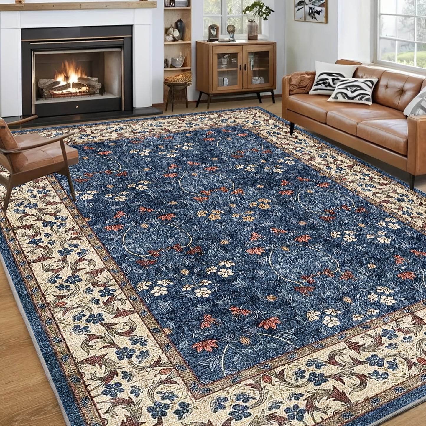 1pc KOKOLOLEE Luxury Bohemian Paisley/Striped//Tortoiseshell Carpet - Non-Slip Machine Washable Soft Rectangular Suitable for, Bedroom, - Jumbo Sizes Available, Decor, 100% Polyester Fiber
