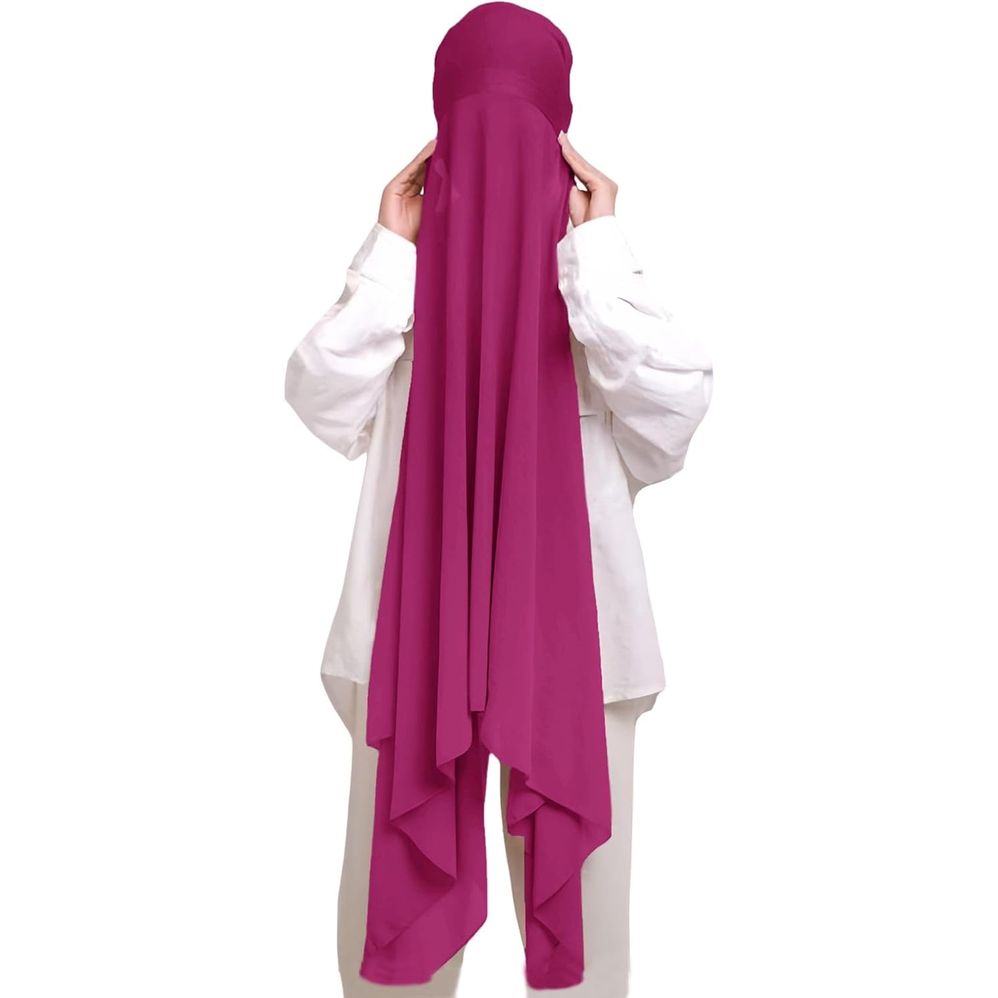 Instant Hijab Khimar Abaya - Elegant Islamic Prayer Veil with Tie Back Undercap, Lightweight Chiffon Fabric for Women, Quick Setup Modest Clothing for Travel, Work, Everyday