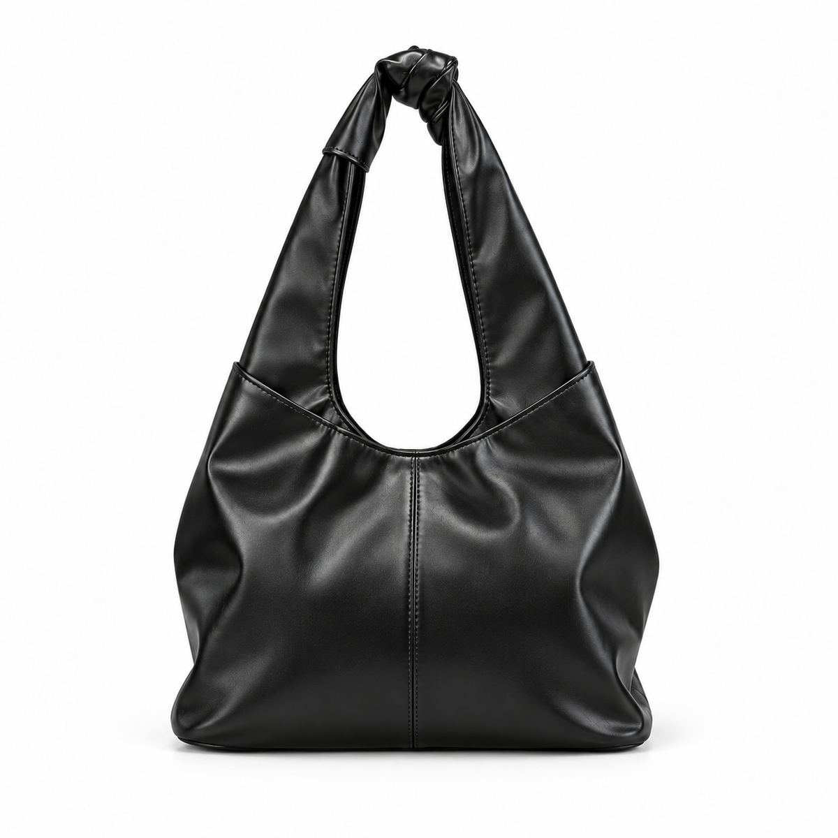 Sleek Bow Detail Black Shoulder Bag