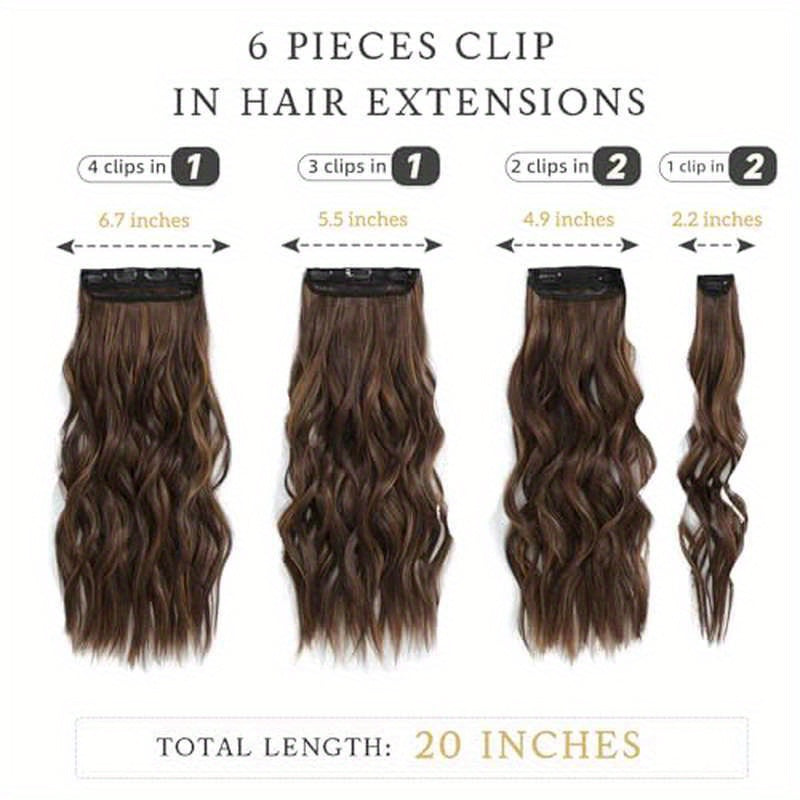 Emphasize Dark Brown Balayage Clip-In Hair Extensions (20 Inches, 6pcs, Light Brown And Honey Blonde) That Look Natural And Blend Seamlessly.
