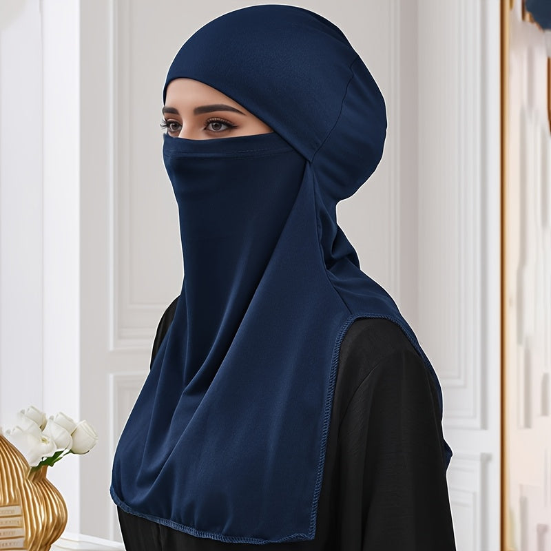 1pc Muslim Women's Hijab Scarf - Breathable Lightweight Sun & Wind Protection, Non-Elastic Soft Fabric, Vintage Style Smooth Texture Cover for Daily Use, Prayer