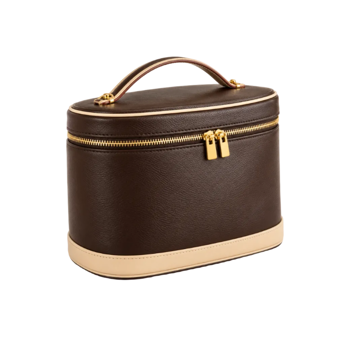 Chocolate Brown Vegan Leather Vanity Bag