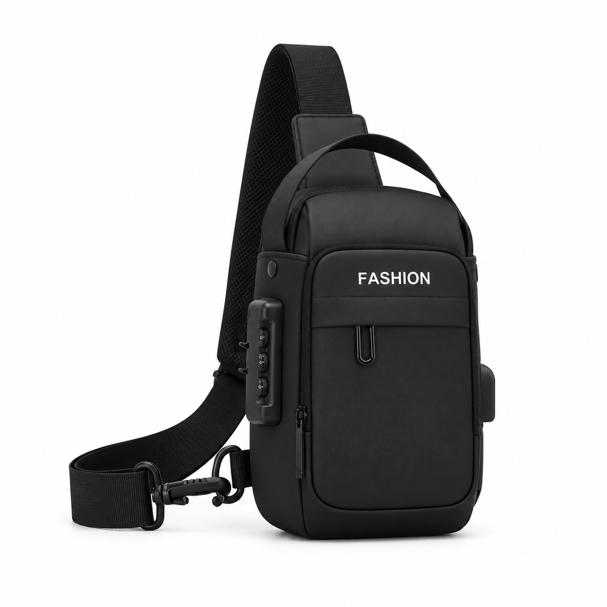 Black Compact Crossbody Sling Travel Bag