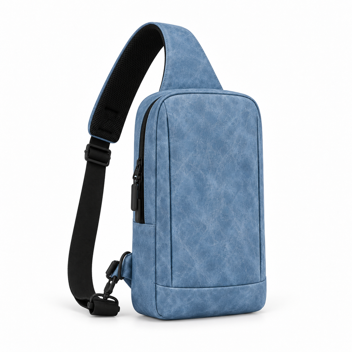Sky Blue Textured Crossbody Sling Bag