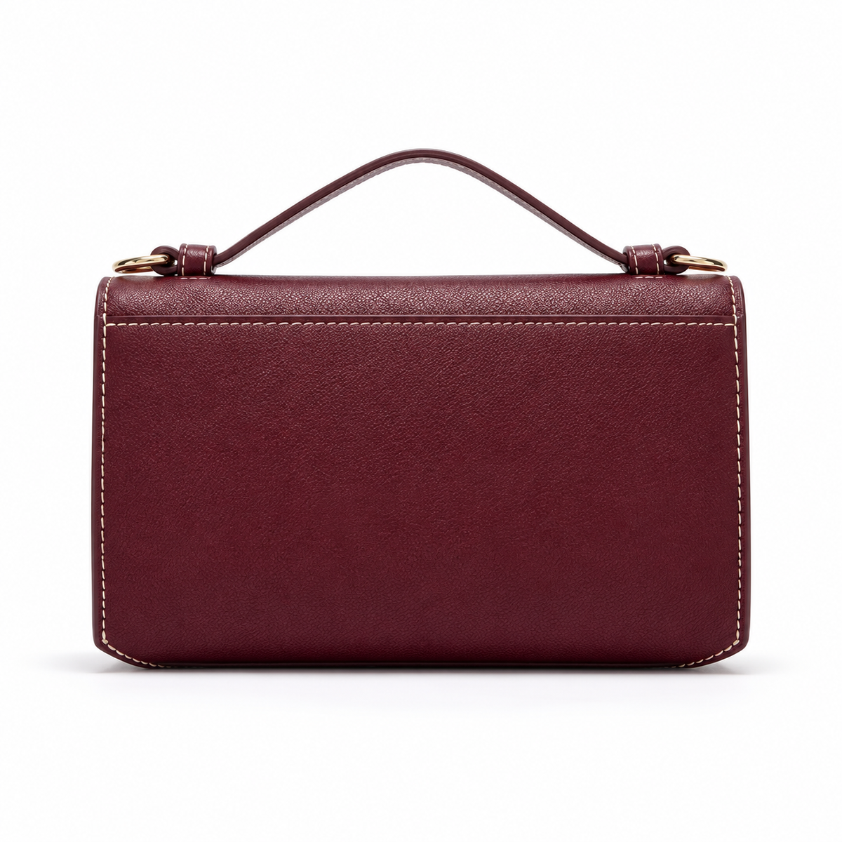 Burgundy Embossed Leather Evening Clutch Bag