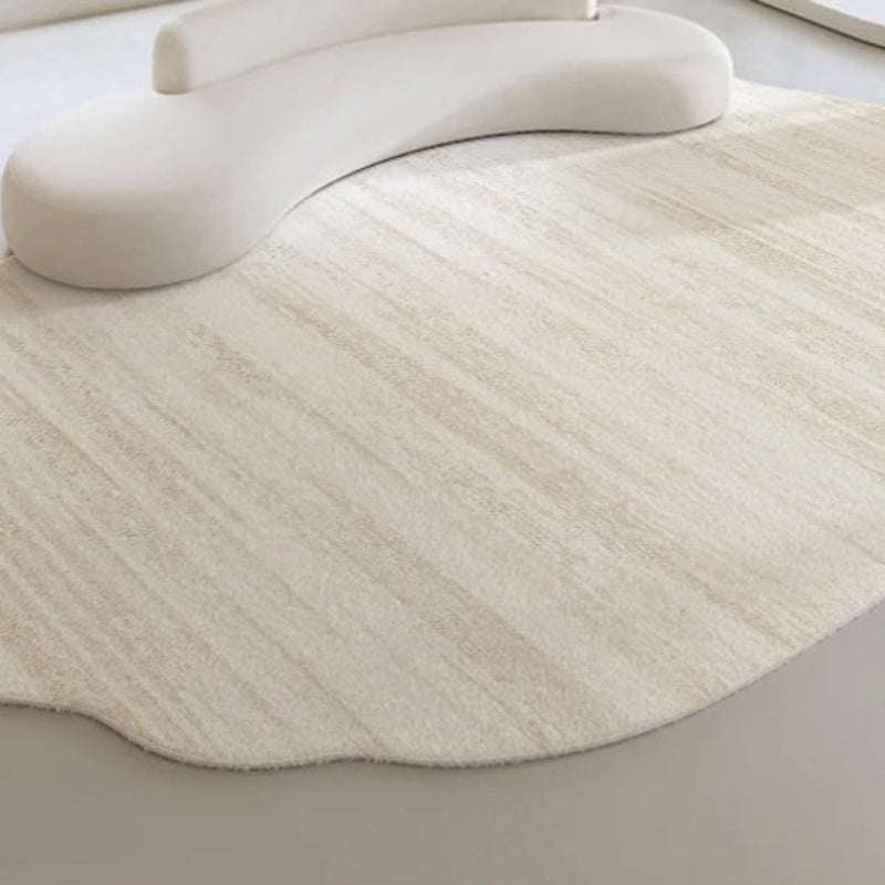 Faux Imitation Cashmere 1000g 10mm French-Style Cream Living Room Decor Large Area Rug, Ins Light Luxury Marble Texture Bedroom Plush Carpet, Fluffy Soft Lounge Rug, Irregular Washable Non-Slip Mat