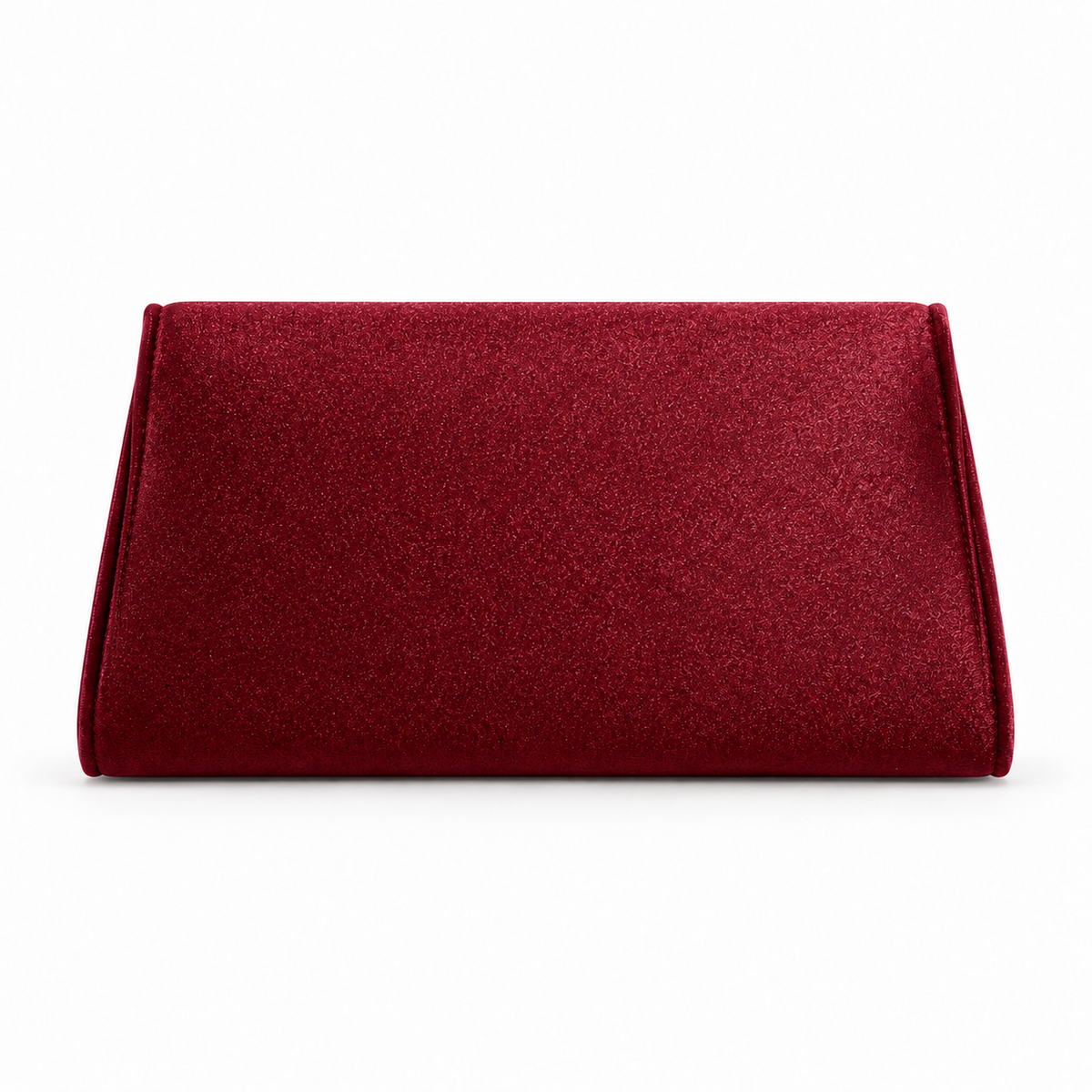 Burgundy Shimmer Clutch With Gold Handle