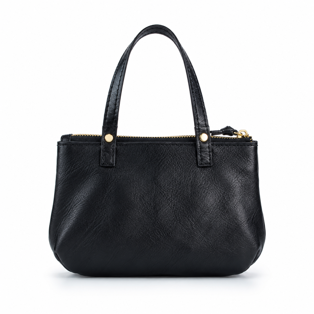 Black Textured Clutch Bag With Gold Clasp