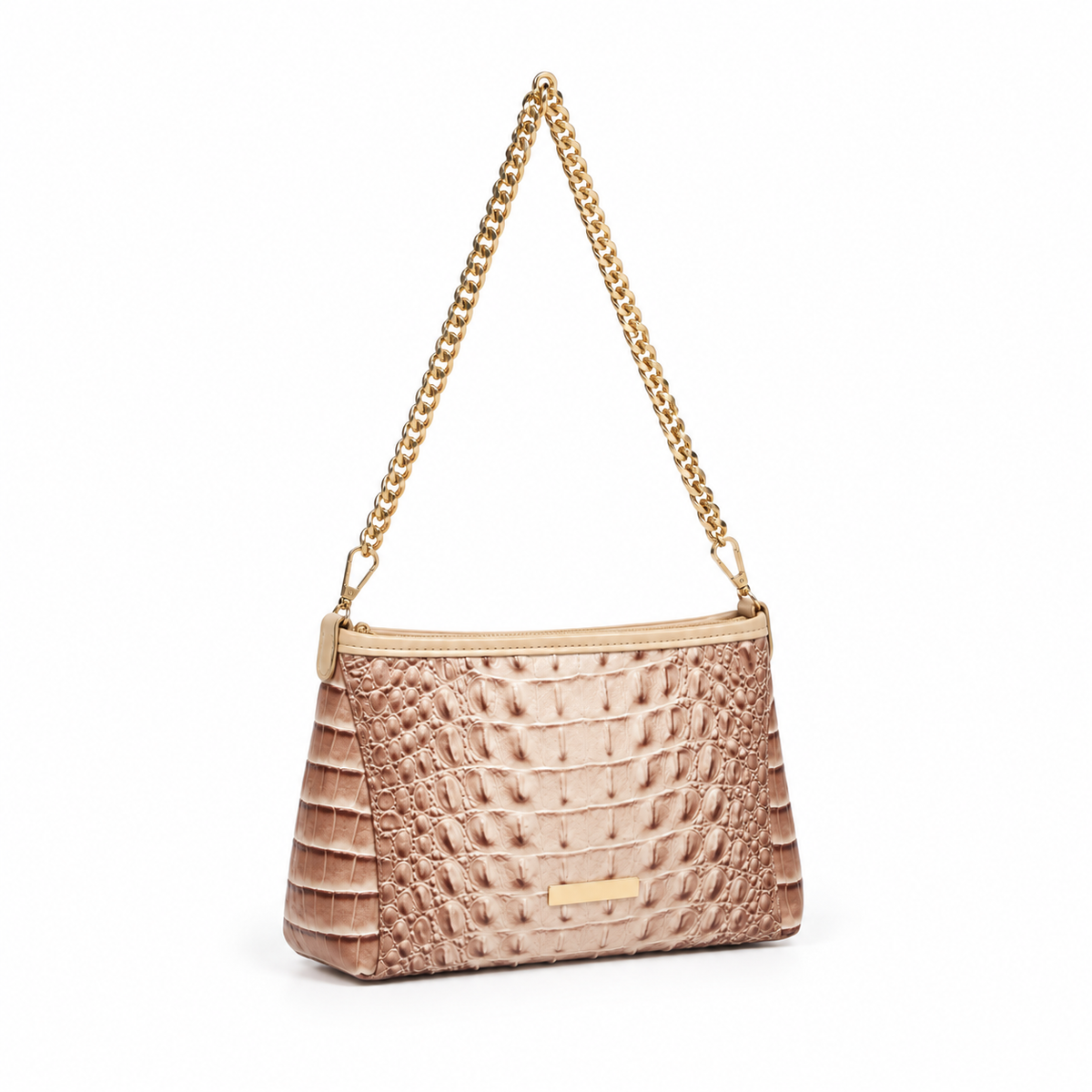 Ivory Crocodile Chain Shoulder Bag