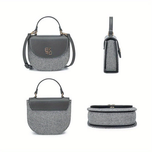 Collection Heloise Leather Crossbody Women Handbag Herringbone Bag