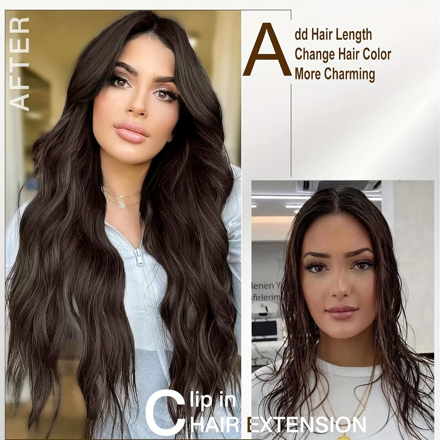 4pcs NAYOO Clip-In Hair Extensions for Women - 18" Long Deep Wavy Curly Synthetic Hairpieces, Natural Look & Feel, Easy Clip-In Installation, Elegant Style Upgrade, Hair Styling, Natural Appearance, Secure Clip Attachments
