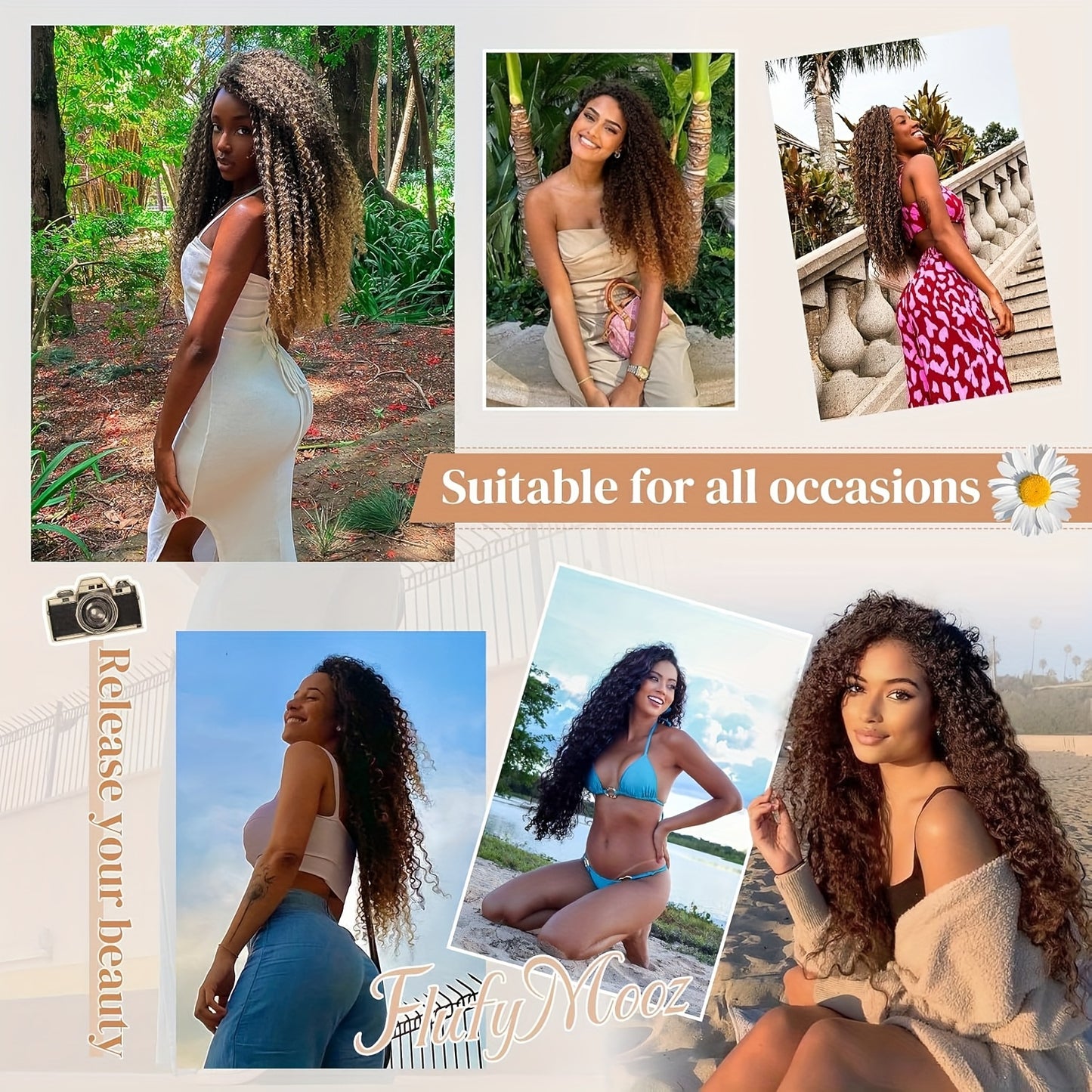 Clip In Hair Extensions, 20inch 4pcs One Hundred Percent Pure Protein Hair Extensions for Women Long Soft Curly Hair Extension Hairpiece