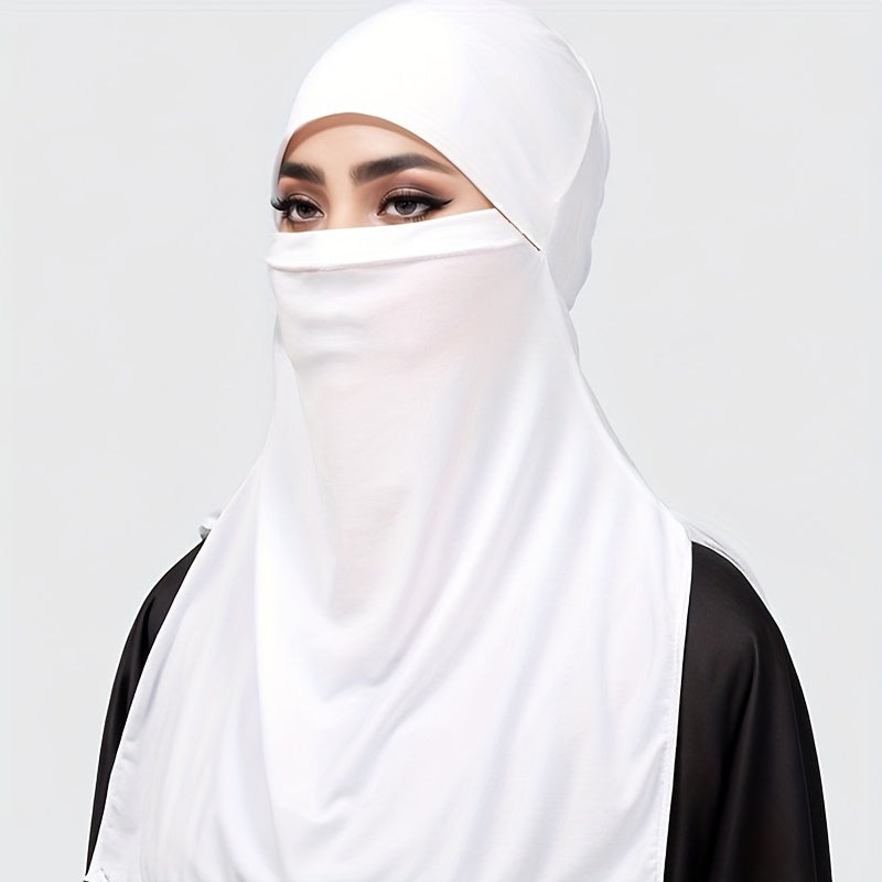 1pc Muslim Women's Hijab Scarf - Breathable Lightweight Sun & Wind Protection, Non-Elastic Soft Fabric, Vintage Style Smooth Texture Cover for Daily Use, Prayer