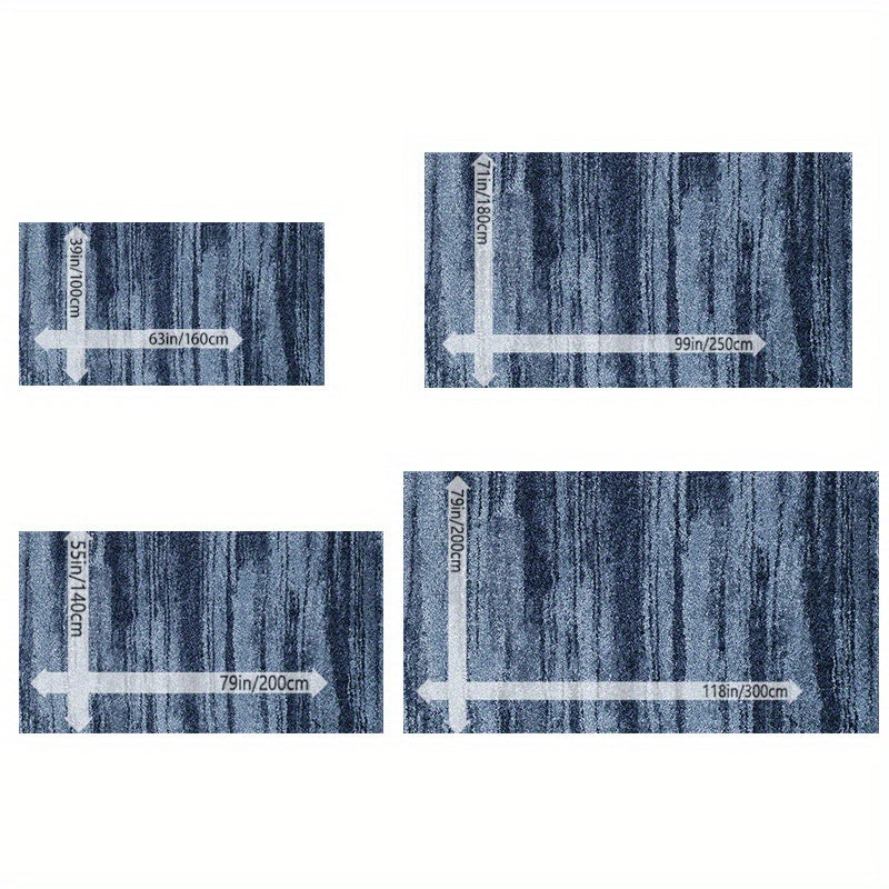 Large Blue Gradient Area Mat - Soft, Machine Washable, Non-Slip Backing, 71" x 180cm, Modern Nordic Style for Living Room, Bedroom, Office, Indoor/Outdoor Decorative Mat Mat, Rugs for Living Room