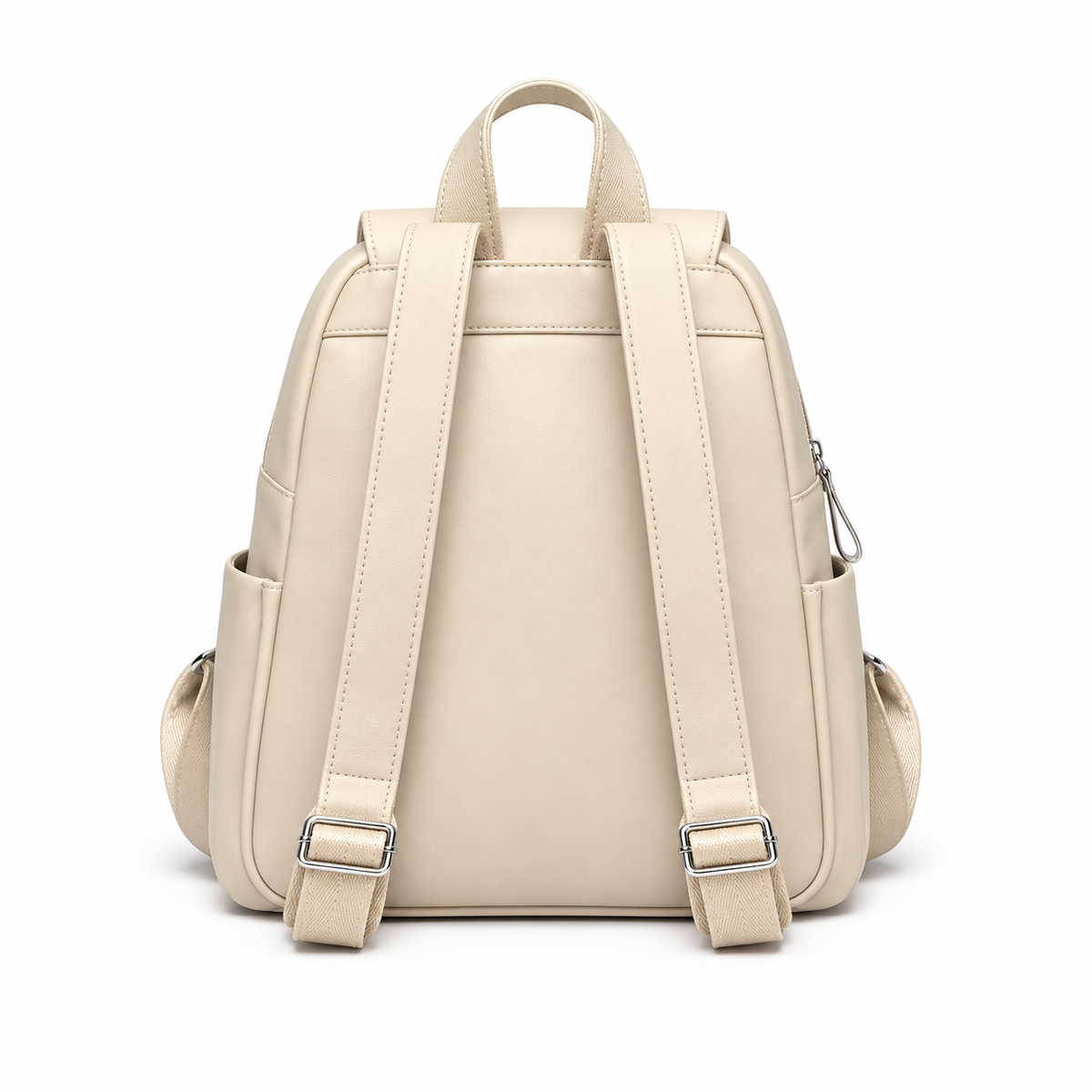 Elegant Cream Flap Backpack For Women