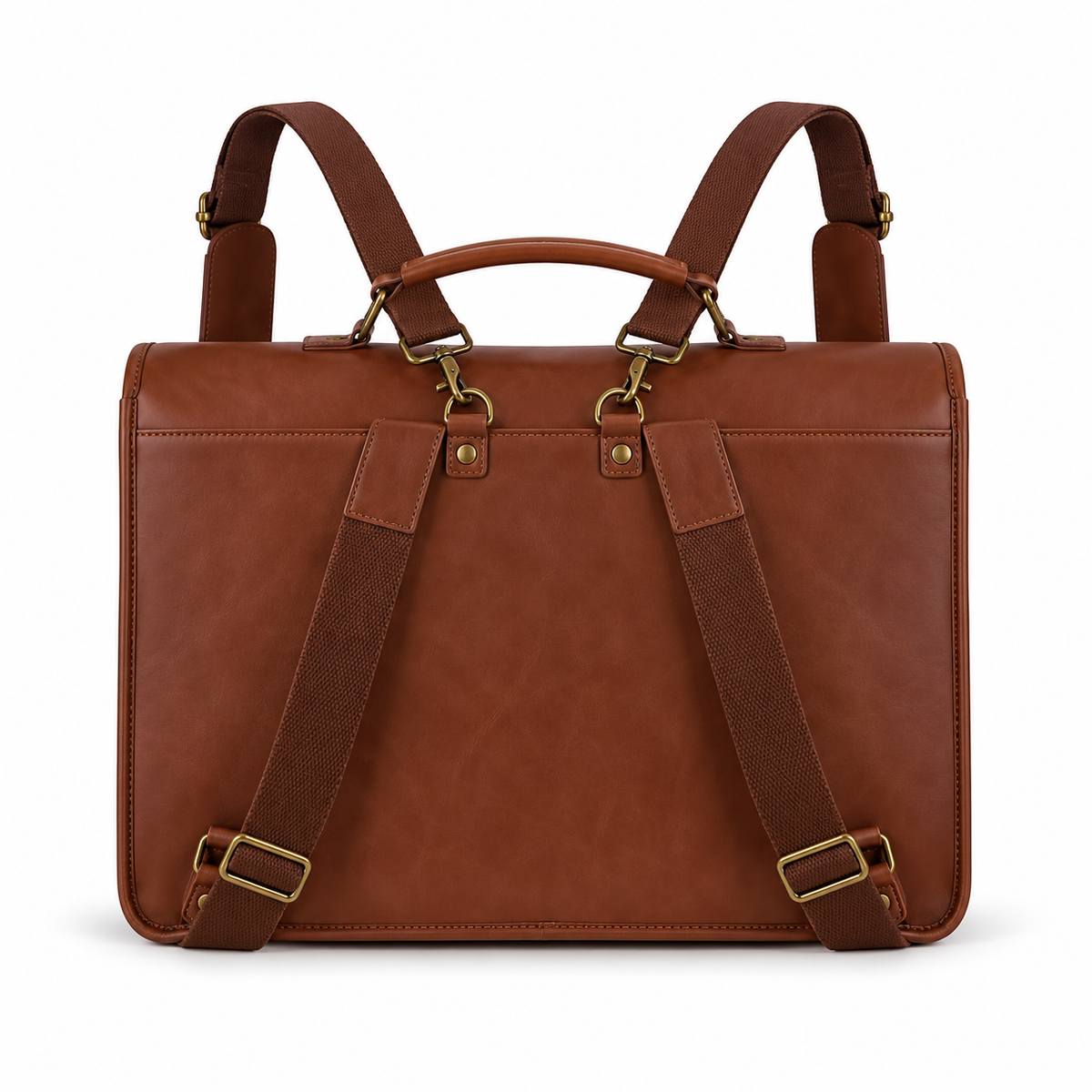 Vintage Brown Leather Convertible Backpack Briefcase