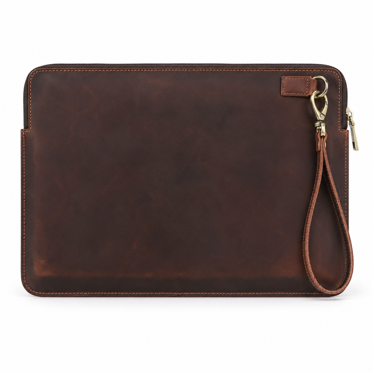 Classic Brown Leather MacBook Sleeve Case