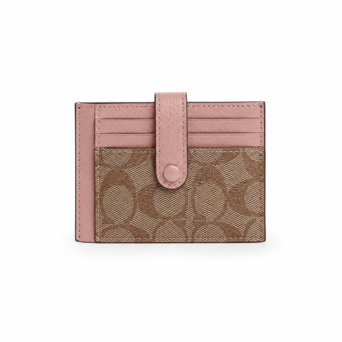 Monogram Pattern Slim Card Holder Wallet