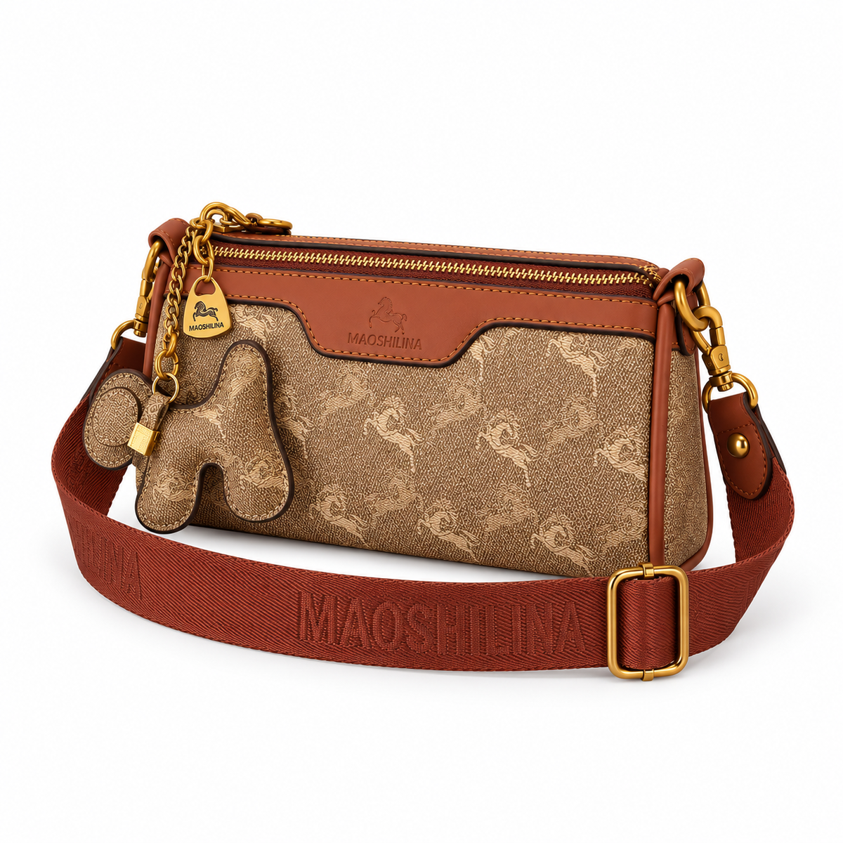 Vintage Monogram Crossbody Shoulder Bag