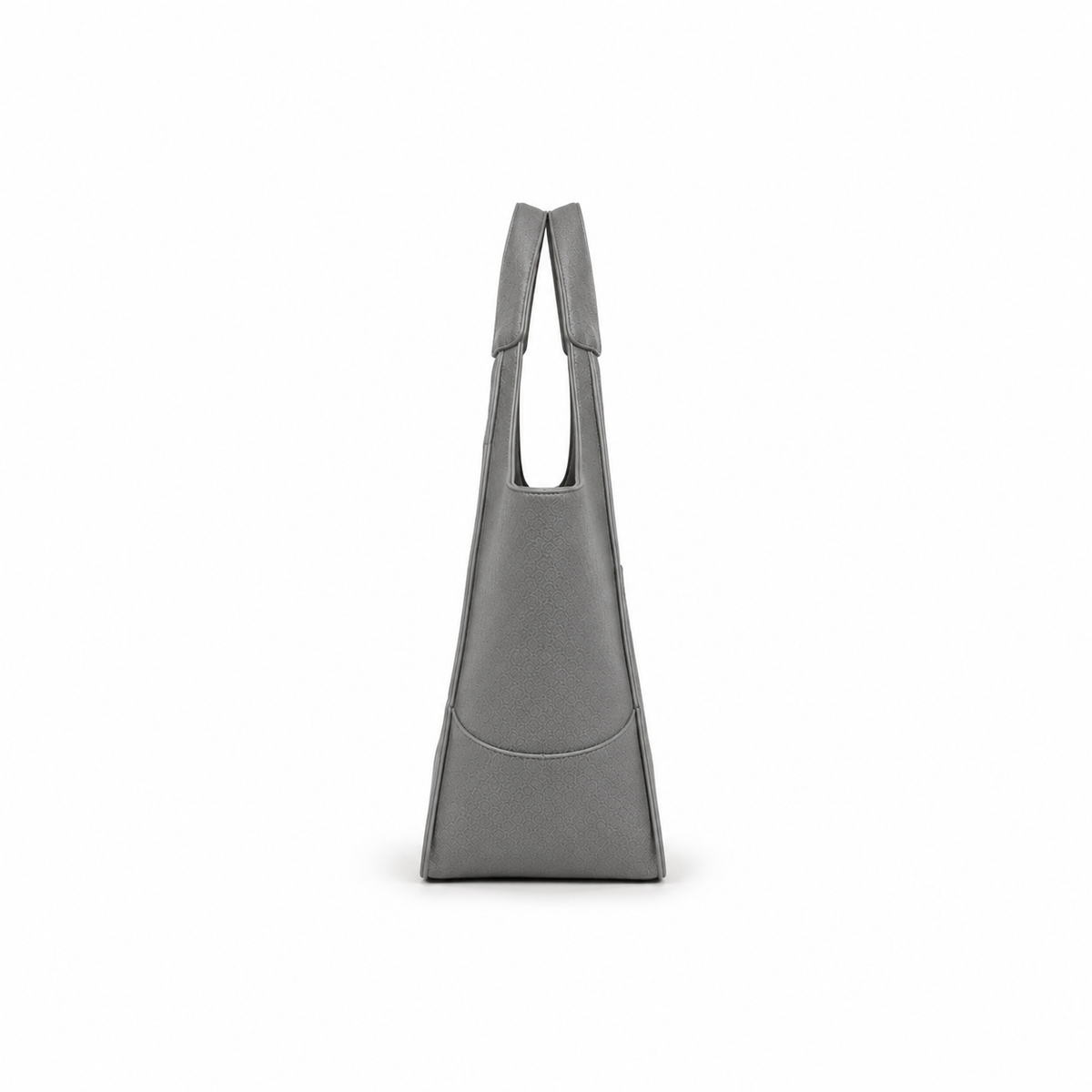 Grey Textured Structured Shoulder Tote Bag