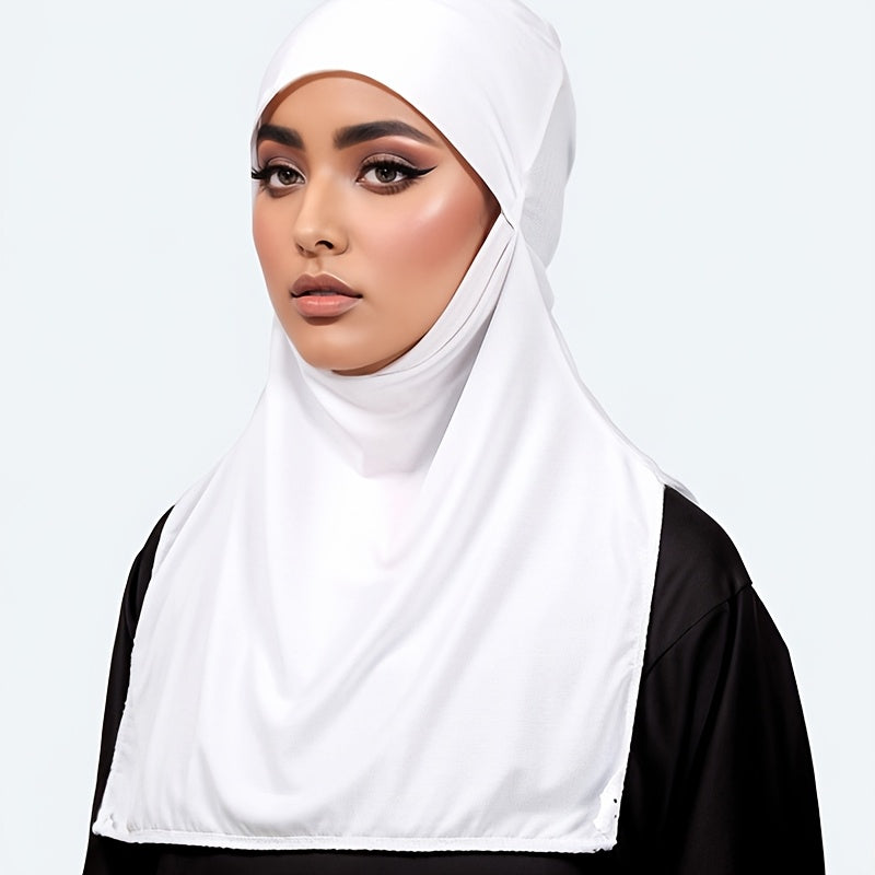 1pc Muslim Women's Hijab Scarf - Breathable Lightweight Sun & Wind Protection, Non-Elastic Soft Fabric, Vintage Style Smooth Texture Cover for Daily Use, Prayer