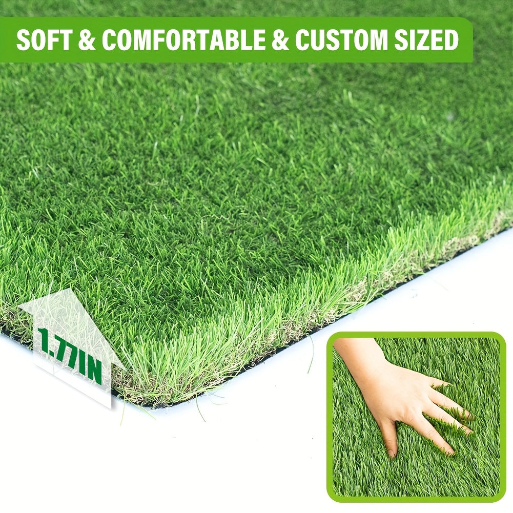 Artificial Grass Turf, 1.77 Inch Dog Grass Mat with Drain Holes Fake Grass Rug Outdoor Indoor, Realistic Artificial Lawn Carpet Garden Landscape Balcony Patio Backyard