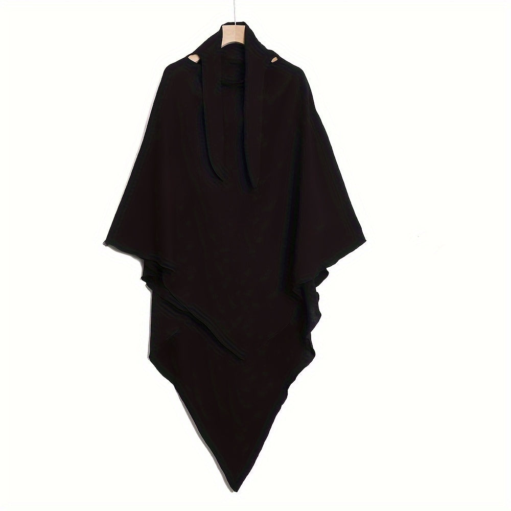 1pc Women's Muslim Khimar Abaya - Adjustable Drawstring Closure, Lightweight & Breathable Fabric Hijab for Everyday & Ramadan - Modest Islamic Hijab with Non-Elastic Fit