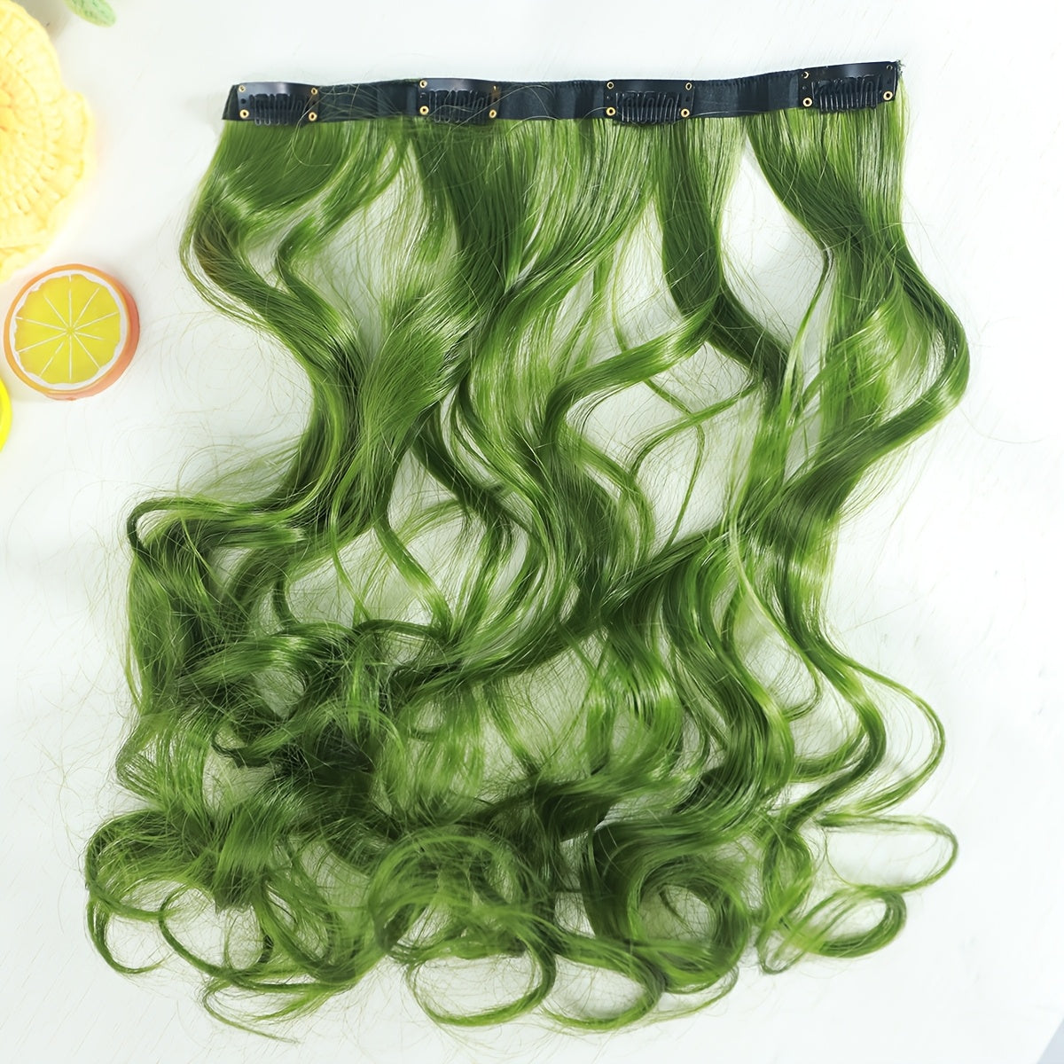 18 Inch Long Curly Clip-in Hair Extensions - Women's Versatile 4 Clip Design, Multi-color Optional, Suitable for Halloween and Christmas, New Year and other festive occasions, Easy to use