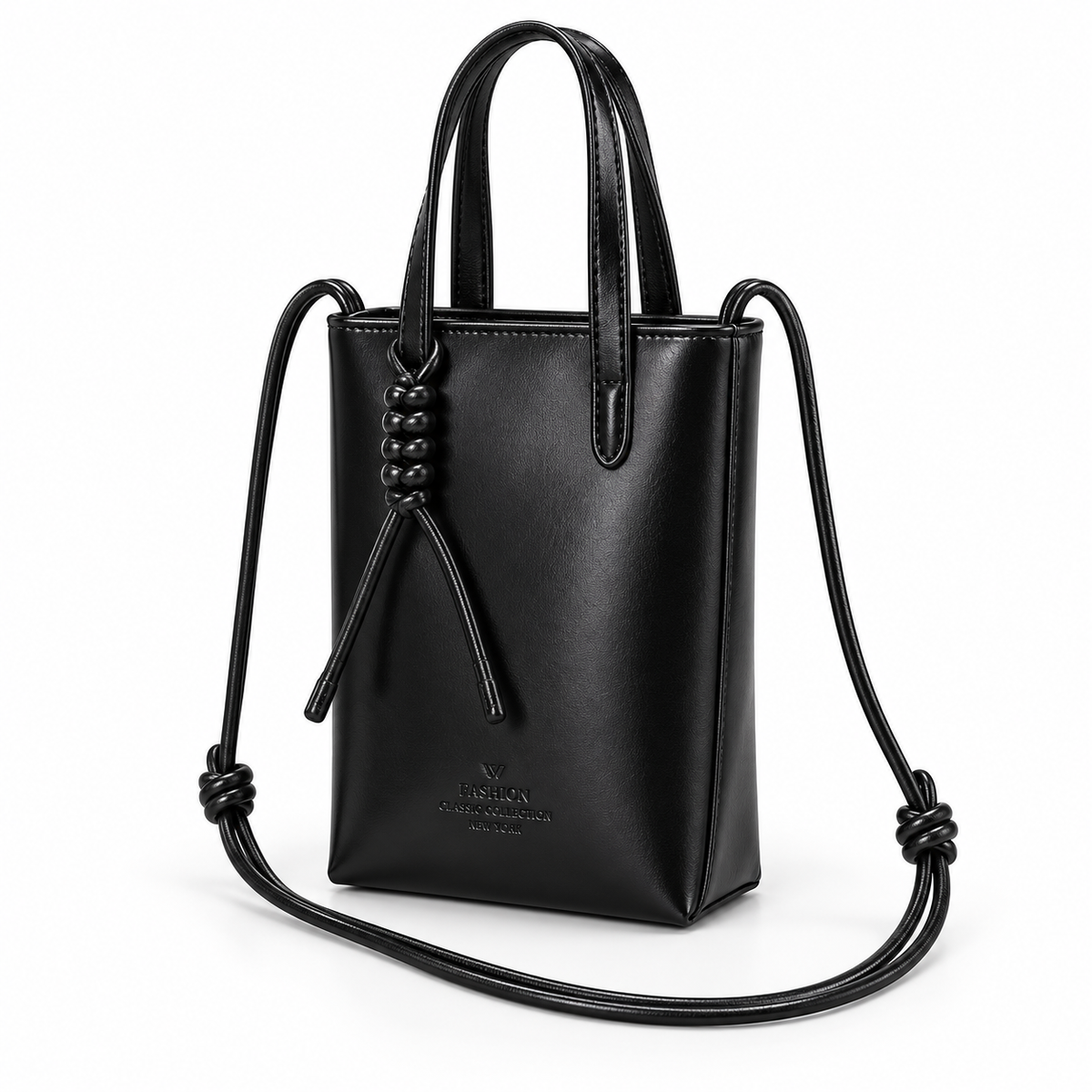 Elegant Black Mini Crossbody Tote Bag