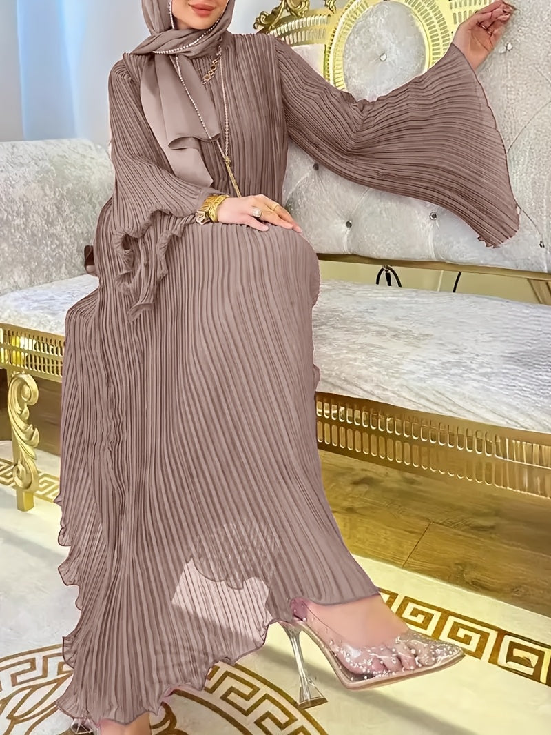 Wrinkled Style Long Palestinian Abaya - Comfortable, Elegant for Casual Wear