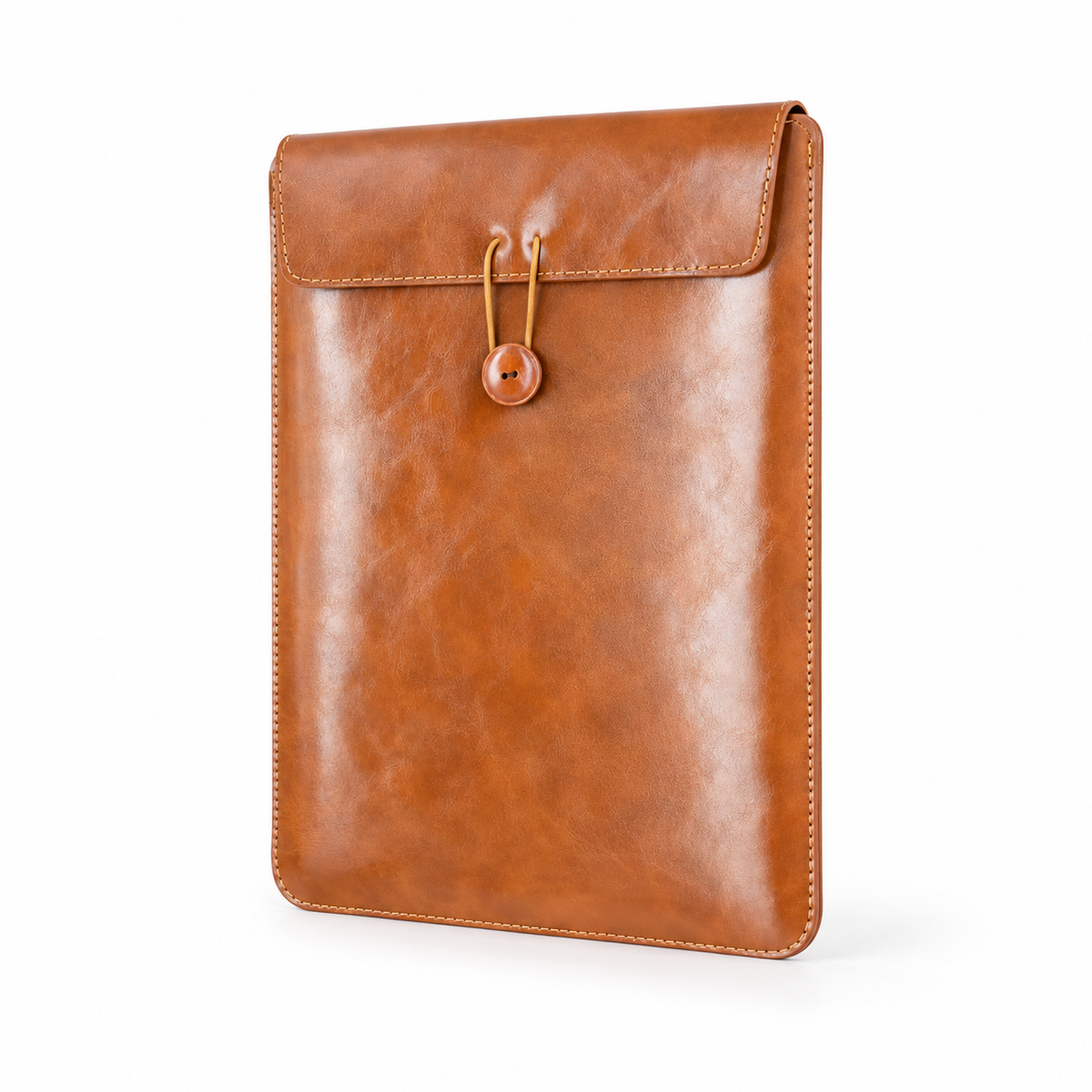 Classic Tan Leather Envelope Laptop Bag