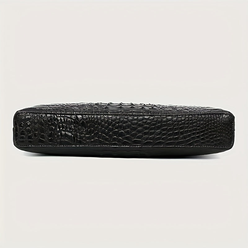 High-End Leather Laptop Bag for Men, Large Capacity, Two-Layer Leather Horizontal Business Bag.