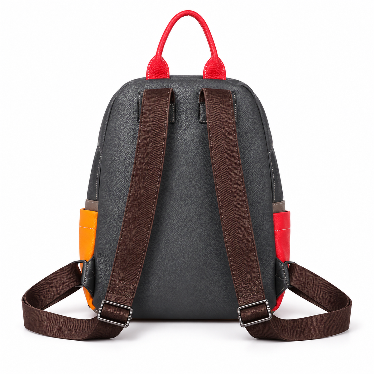 Multicolor Geometric Backpack With Zippered Pockets
