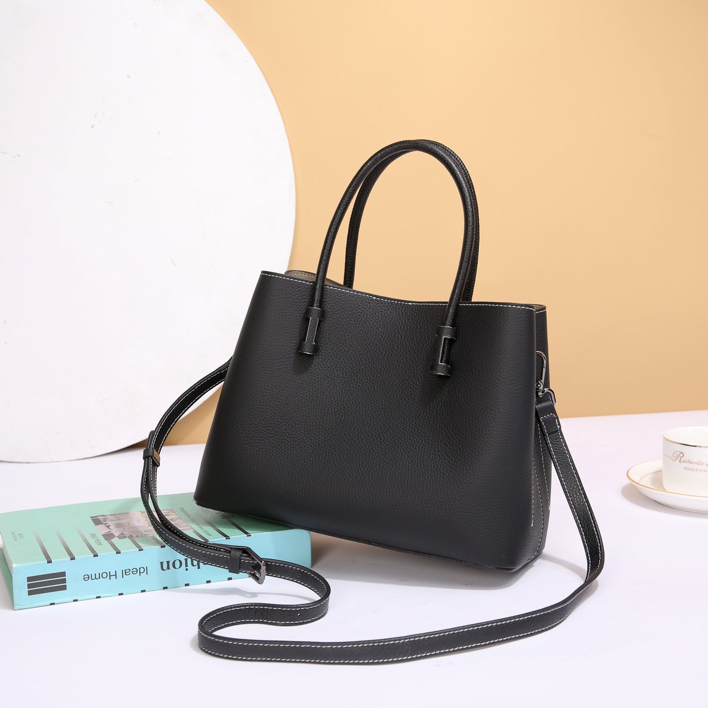 Genuine Leather Women's Tote Bag, Top Layer Cow Genuine Leather Commuting Handbag, Large Capacity Work Bag, Lightweight Durable Women's Bag